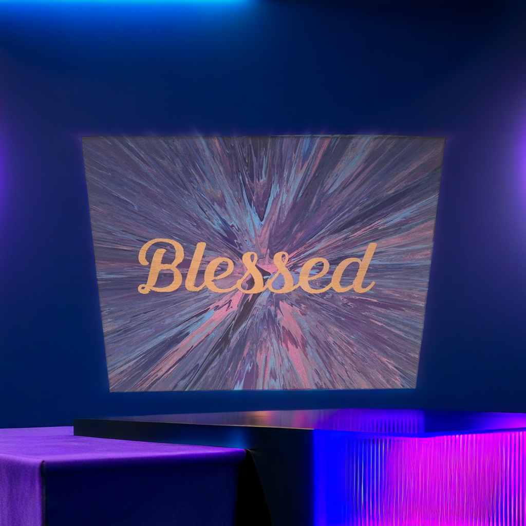 SHINE HIS LIGHT WITH!! DIVINE FAITH 714 original spin/pour art 11"x14" #2500