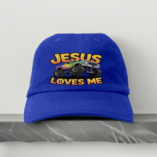 Jesus Loves Me Kids Hat – Monster Truck Designm  Divine Faith Armor