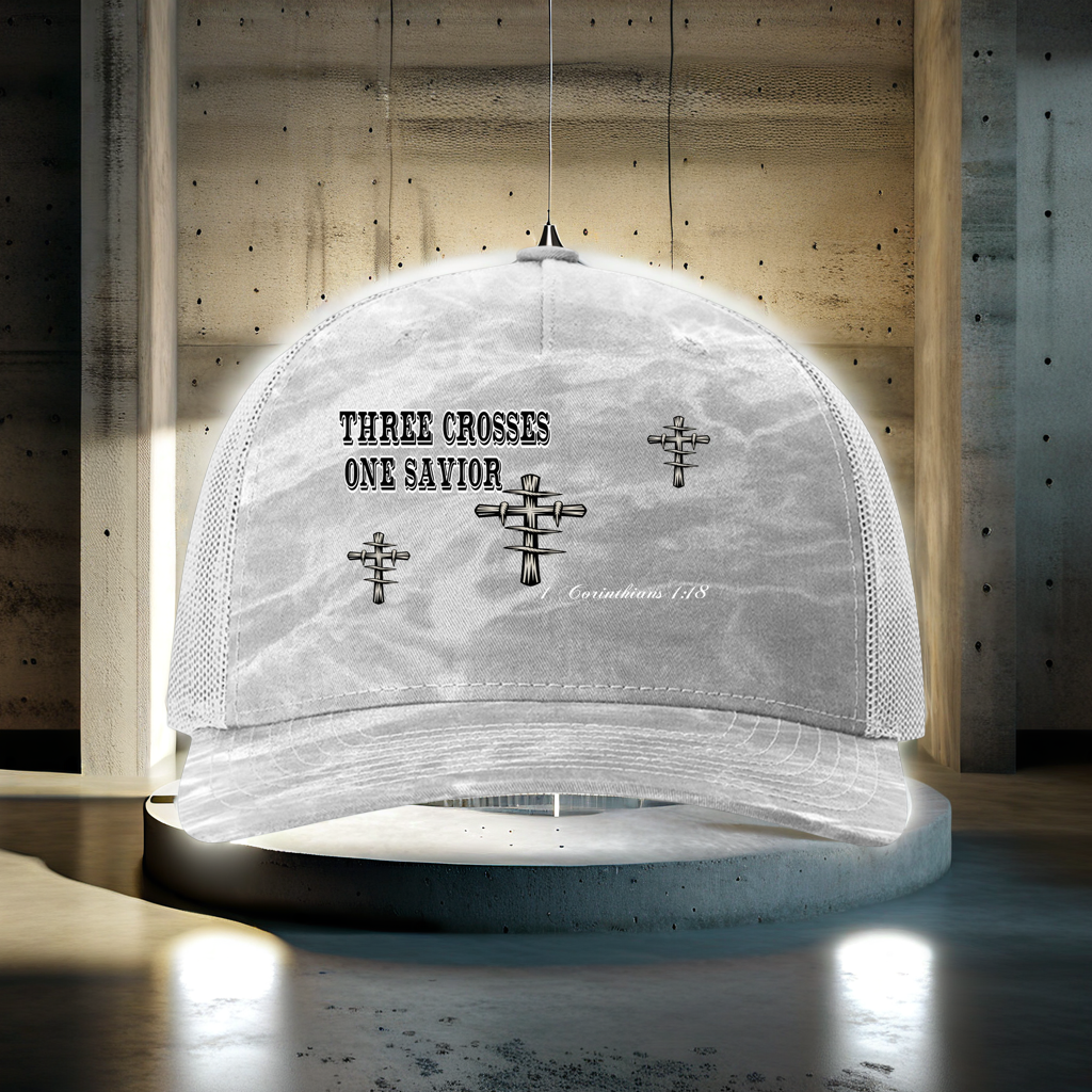 Three Crosses One Savior Hat Divine Faith Armor