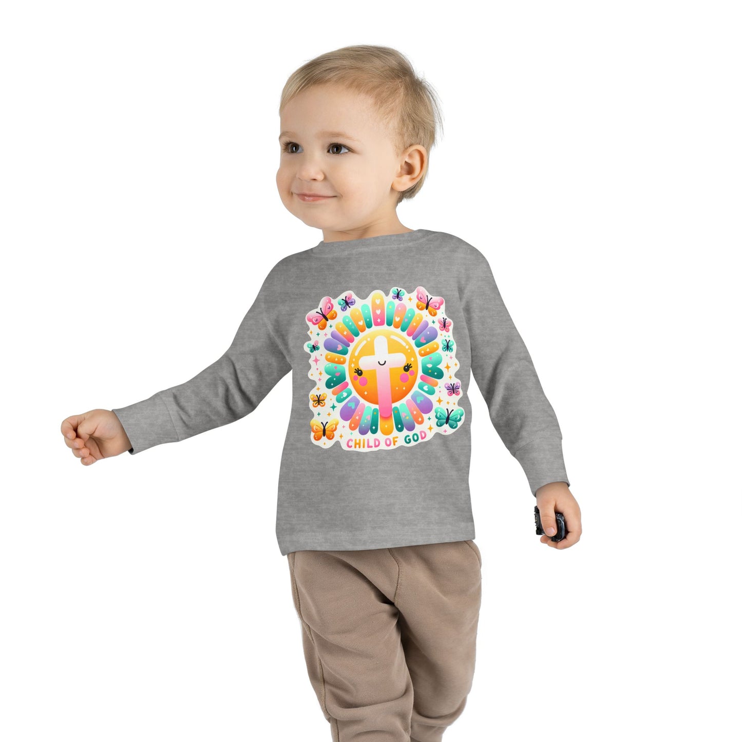 Toddler Long Sleeve Tee – Cute Christian Kids Shirt  Divine Faith Armor