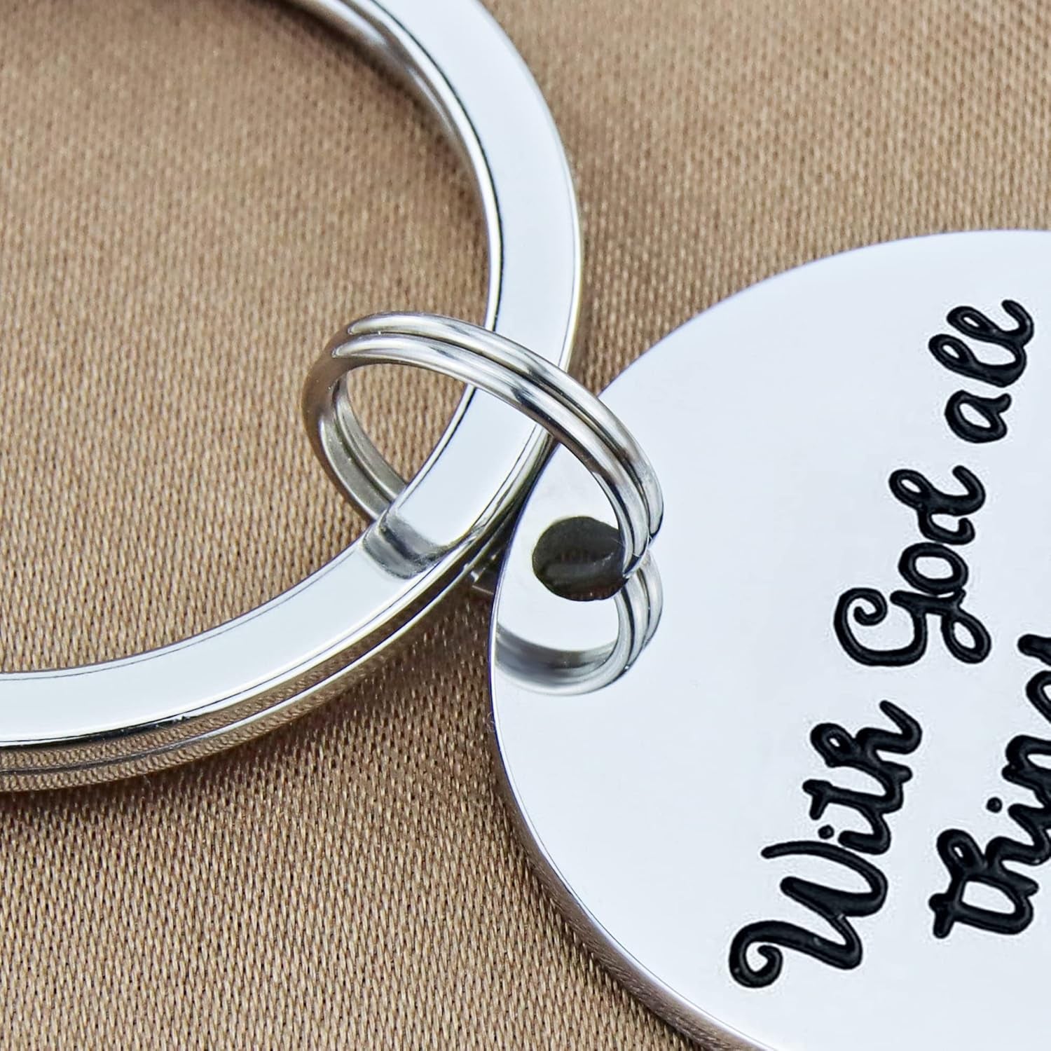 Christian Keychain with God All Things Are Possible Inspirational Christian Keychain Gifts