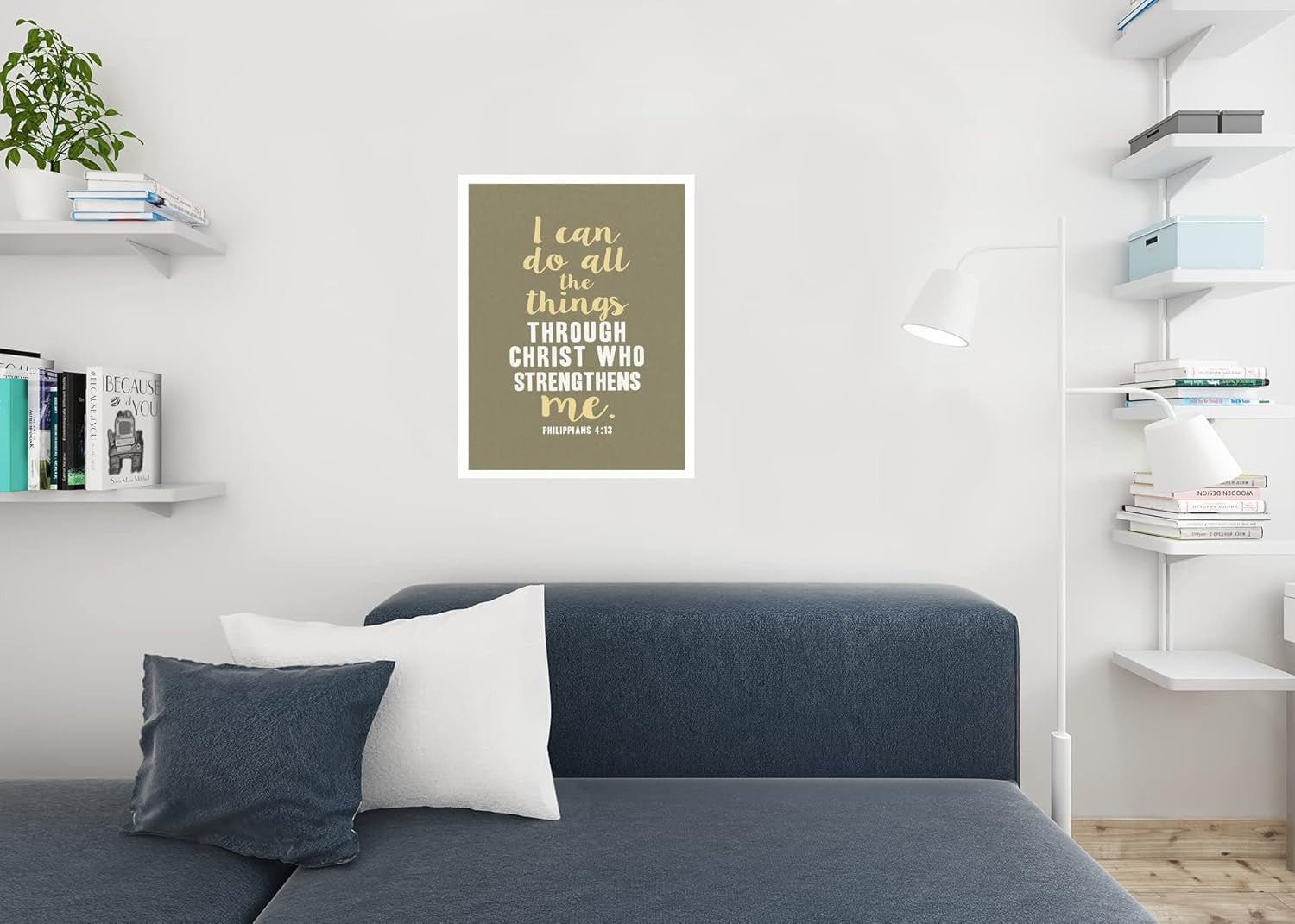 Philippians 4 13 I Can Do All Things through Christ Who Strengthens Me Motivational Cool Wall Art Print Poster 24X36