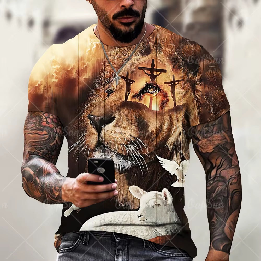 Christ Jesus T-Shirt for Mens 3D Print T Shirt Free Shipping Clothes Short Sleeve Streetwear Vintage Tops Tee Shirt Men Clothing