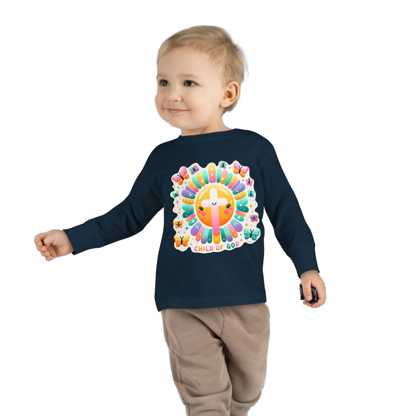 Toddler Long Sleeve Tee – Cute Christian Kids Shirt  Divine Faith Armor