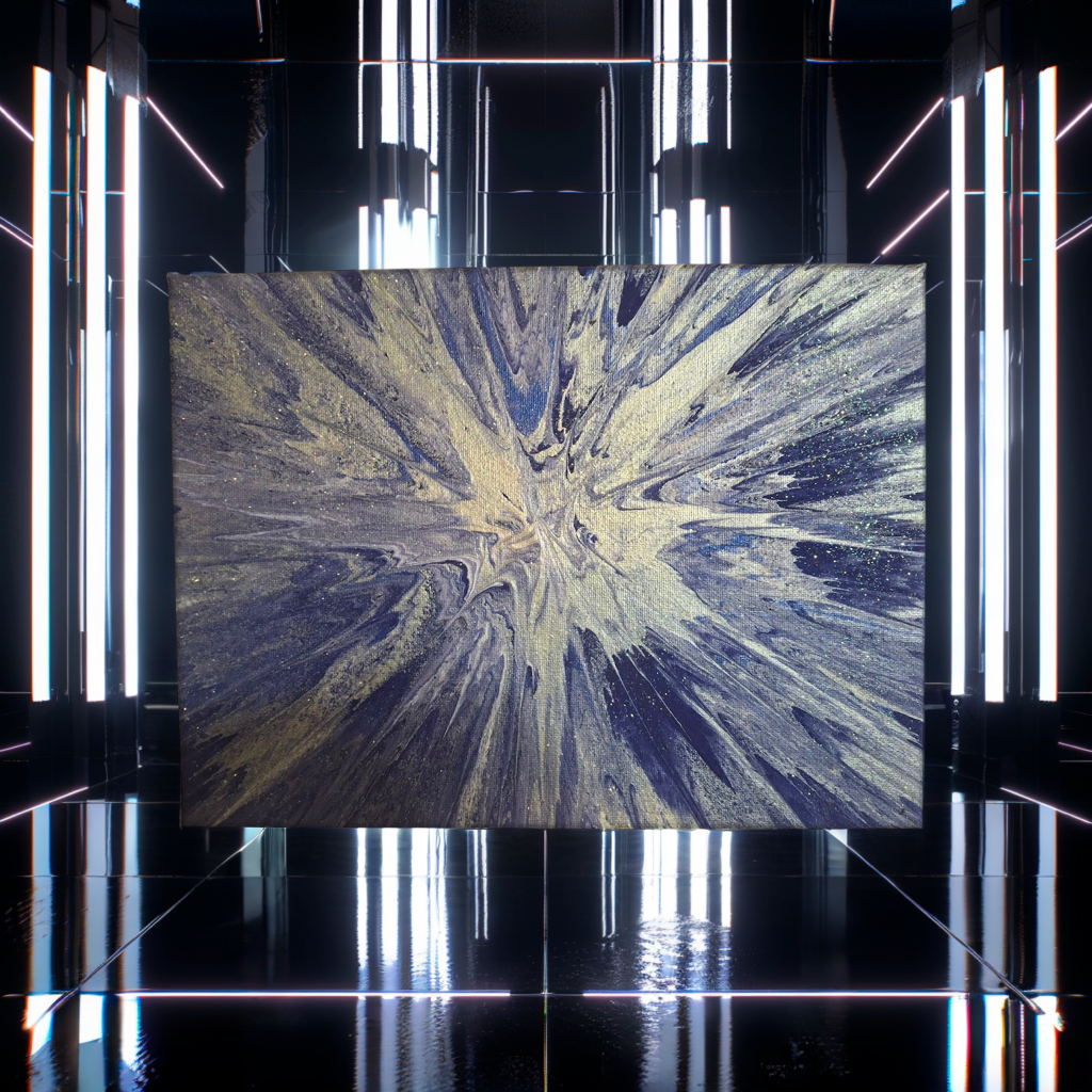 SHINE HIS LIGHT WITH!! DIVINE FAITH 714 original spin/pour art 9"x12" #801