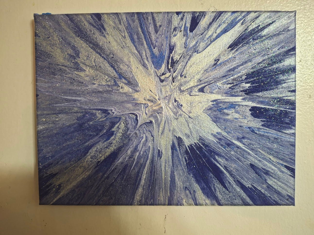 SHINE HIS LIGHT WITH!! DIVINE FAITH 714 original spin/pour art 9"x12" #801