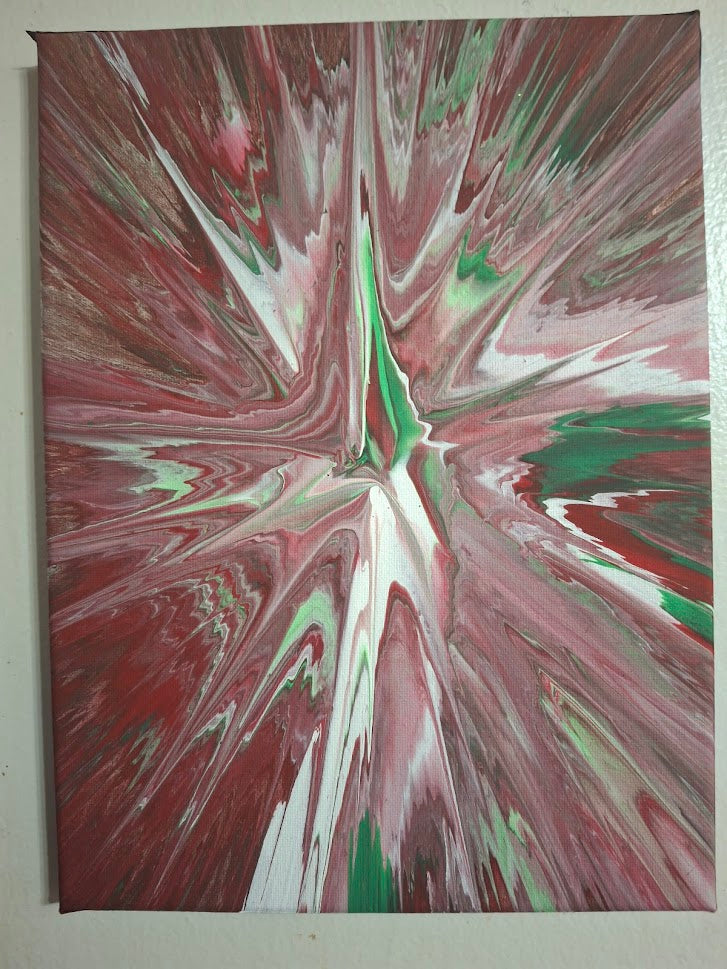 SHINE HIS LIGHT WITH!! DIVINE FAITH 714 original spin/pour art 9"x12" #803