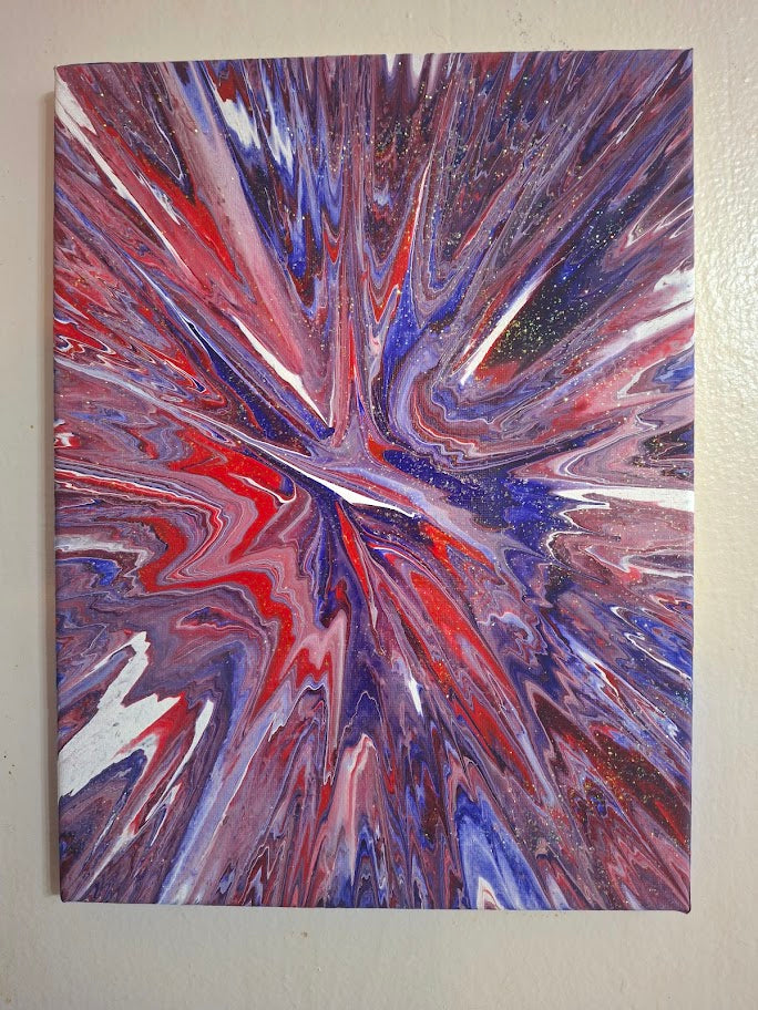 SHINE HIS LIGHT WITH!! DIVINE FAITH 714 original spin/pour art 9"x12" #804