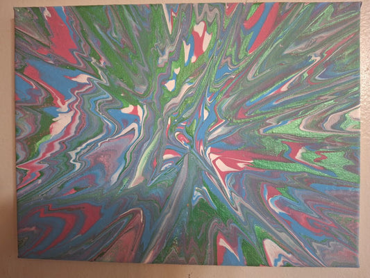 SHINE HIS LIGHT WITH!! DIVINE FAITH 714 original spin/pour art 9"x12" #807