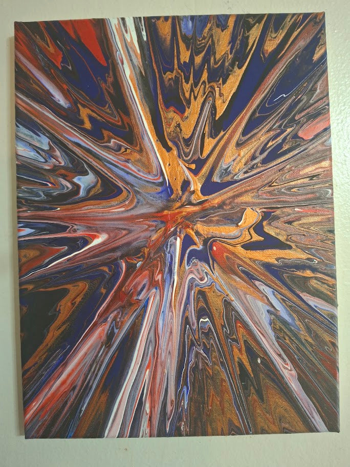 SHINE HIS LIGHT WITH!! DIVINE FAITH 714 original spin/pour art 9"x12" #808