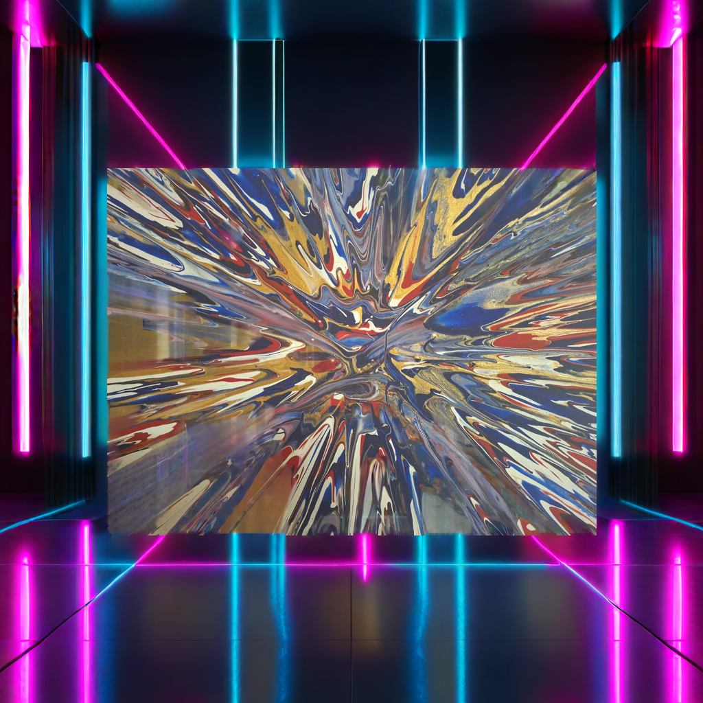 SHINE HIS LIGHT WITH!! DIVINE FAITH 714 original spin/pour art 11"x14" #809