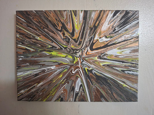 SHINE HIS LIGHT WITH!! DIVINE FAITH 714 original spin/pour art 9"x12" #812