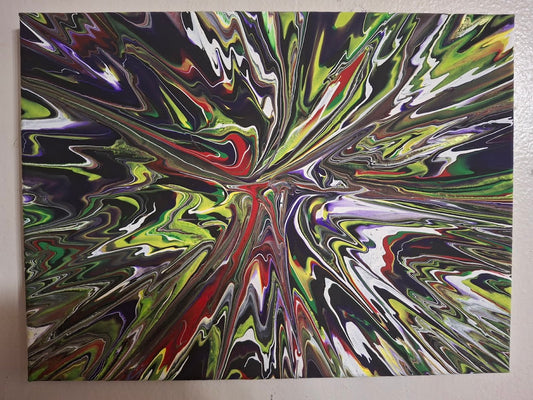 SHINE HIS LIGHT WITH!! DIVINE FAITH 714 original spin/pour art 9"x12" #820