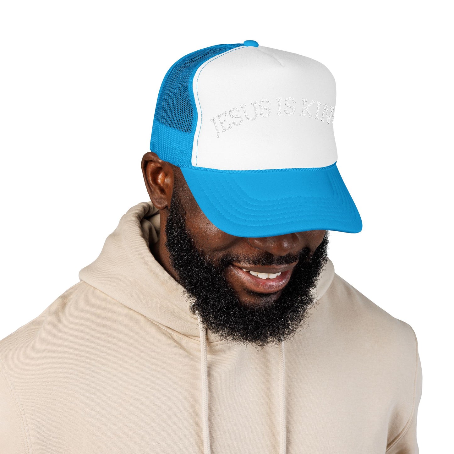 Jesus Is King Foam Trucker Hat – Christian Streetwear | Divine Faith Armor