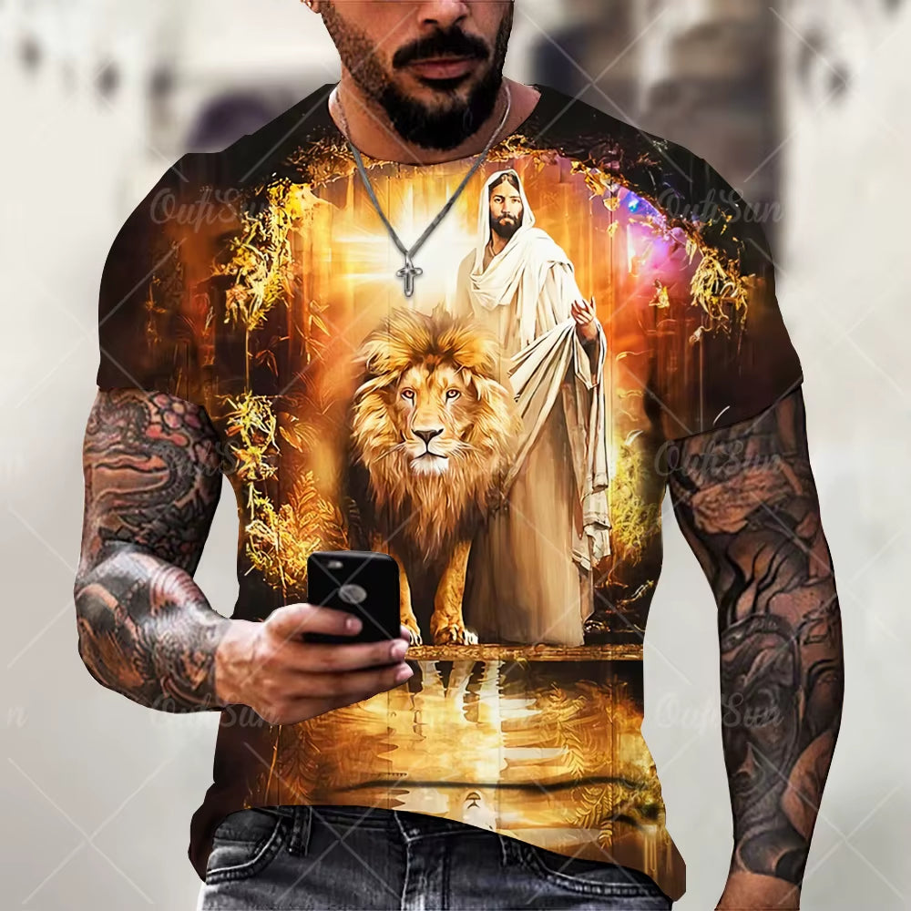 Christ Jesus T-Shirt for Mens 3D Print T Shirt Free Shipping Clothes Short Sleeve Streetwear Vintage Tops Tee Shirt Men Clothing