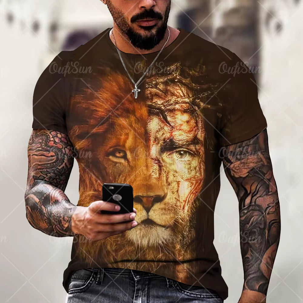 Christ Jesus T-Shirt for Mens 3D Print T Shirt Free Shipping Clothes Short Sleeve Streetwear Vintage Tops Tee Shirt Men Clothing