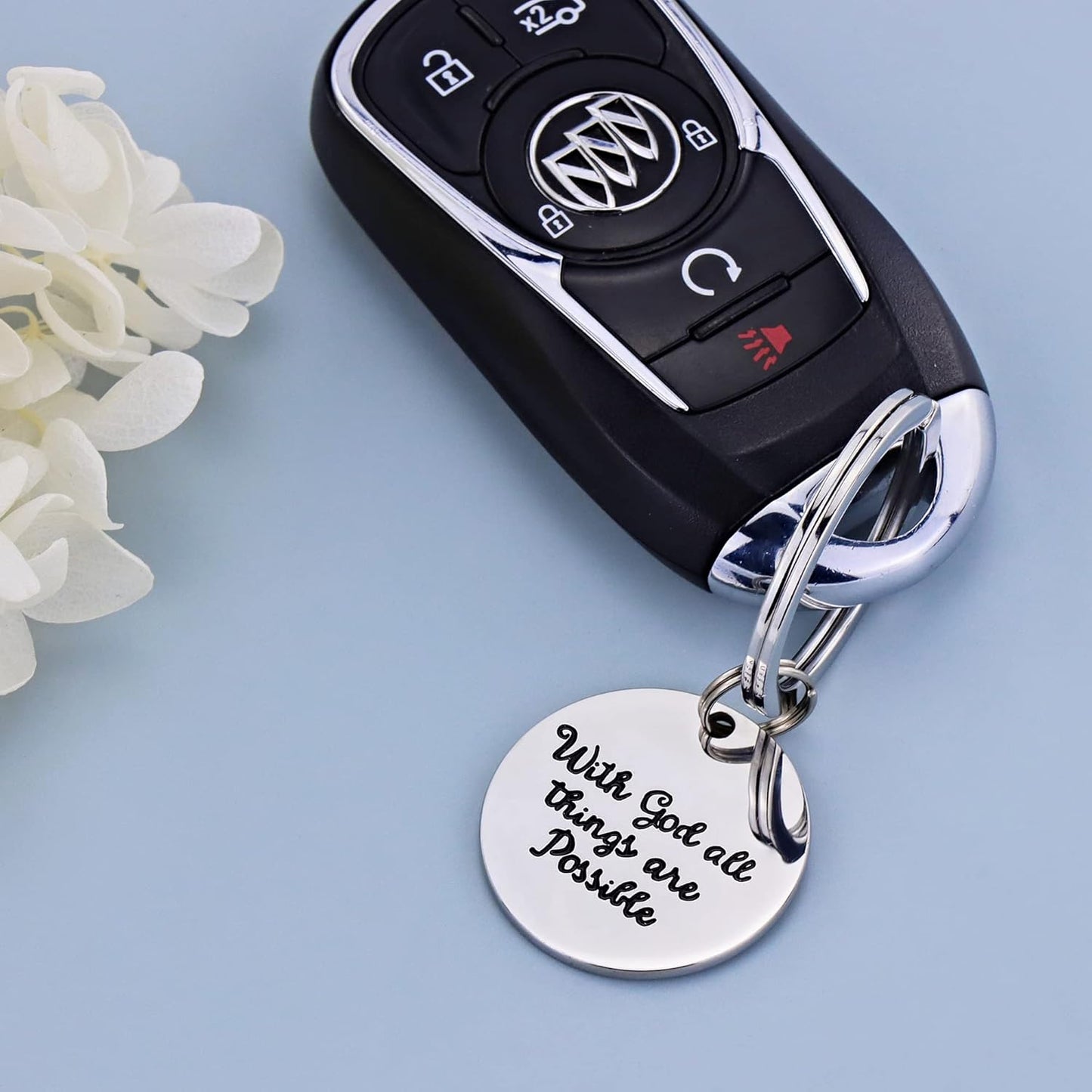 Christian Keychain with God All Things Are Possible Inspirational Christian Keychain Gifts