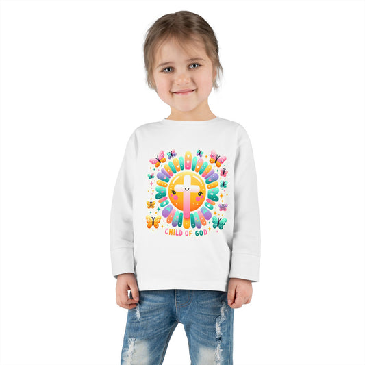 Toddler Long Sleeve Tee – Cute Christian Kids Shirt  Divine Faith Armor