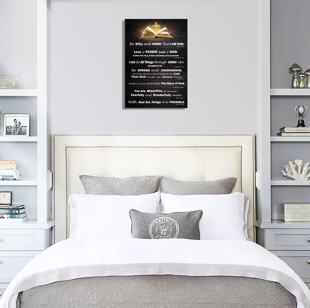 Christian Gifts for Women Motivational Wall Art for Living Room Bedroom Bathroom Kitchen Décor Inspirational Bible Verse Christian Canvas Wall Art Framed Wall Art Rustic Scripture God Says Canvas