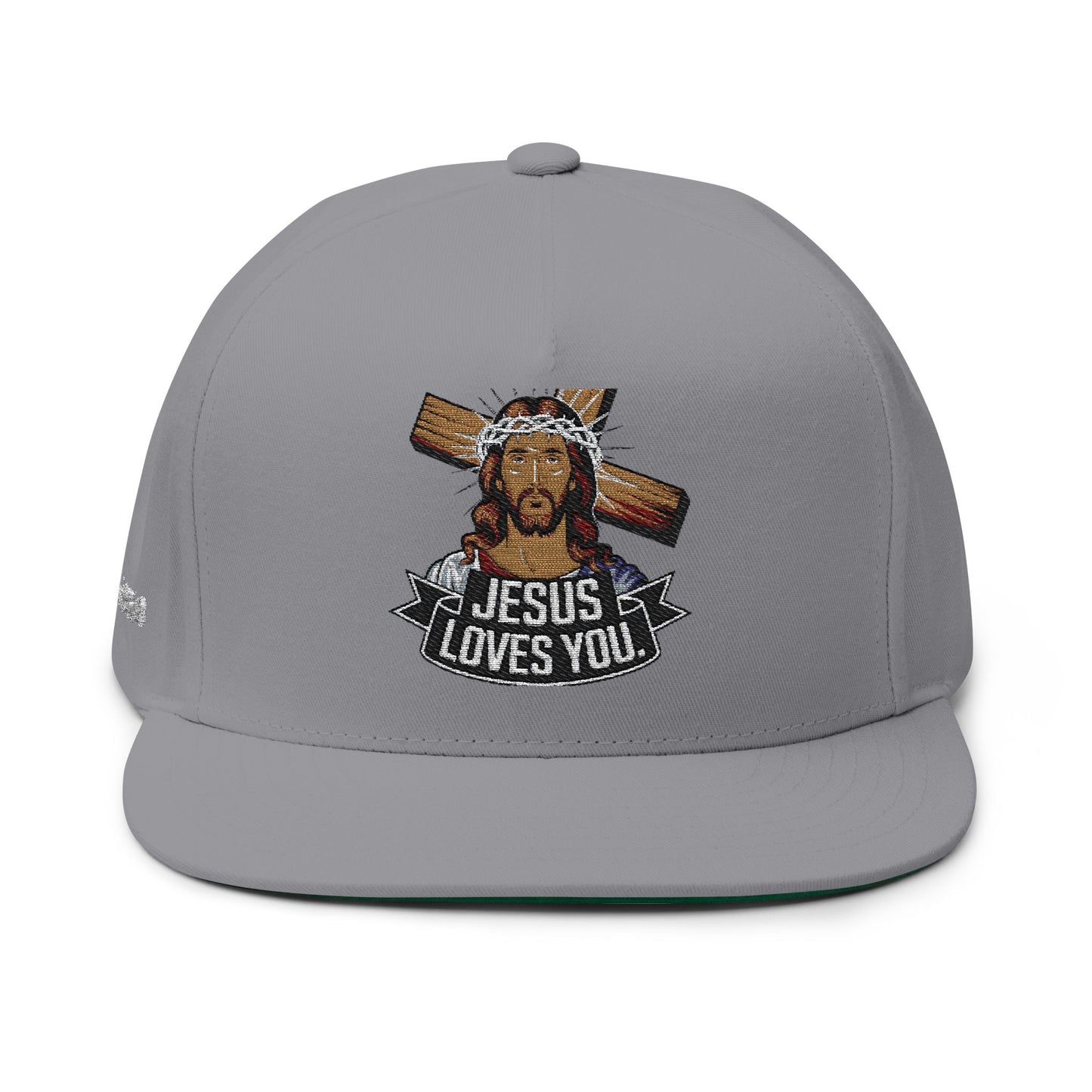 Jesus Loves You Flat Bill Cap – Christian Snapback Hat  Divine Faith Armor