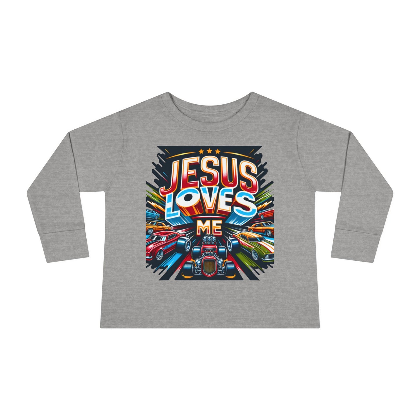Copy of Jesus Loves Me Toddler Long Sleeve Tee - Personalized Back, Christian Kids Apparel, Perfect for Easter, Birthdays, Playdates, Everyday Wear