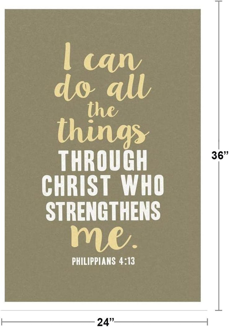 Philippians 4 13 I Can Do All Things through Christ Who Strengthens Me Motivational Cool Wall Art Print Poster 24X36
