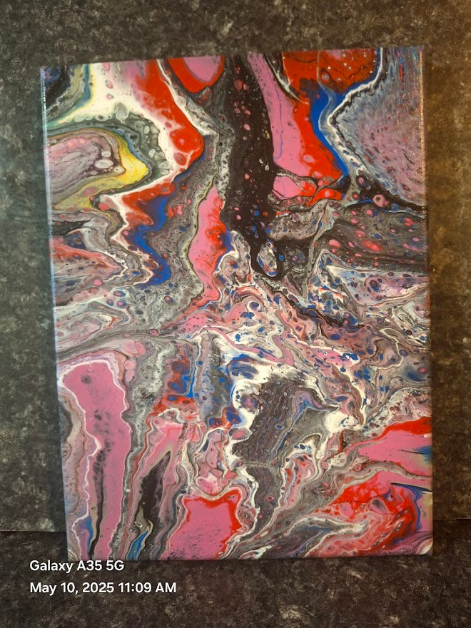 SHINE HIS LIGHT WITH!! DIVINE FAITH 714 original spin/pour art 9"X12" #16
