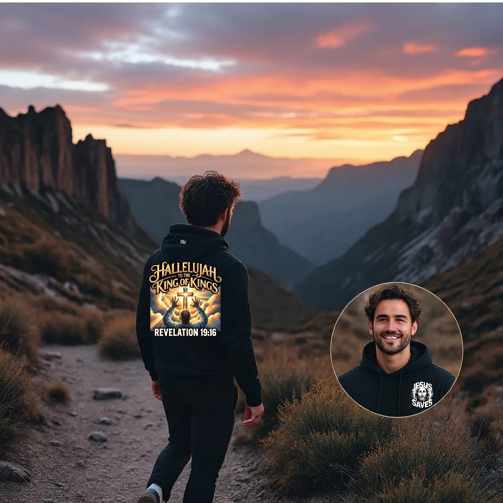 Jesus Saves Hallelujah King of Kings Hoodie | Divine Faith Armor