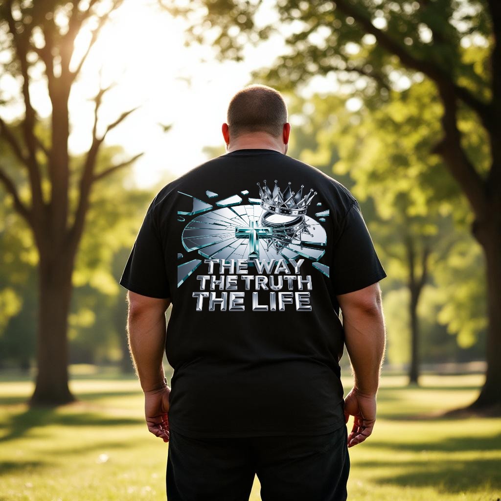 The Way The Truth The Life Shattered Mirror Christian T-Shirt – Divine Faith Armor