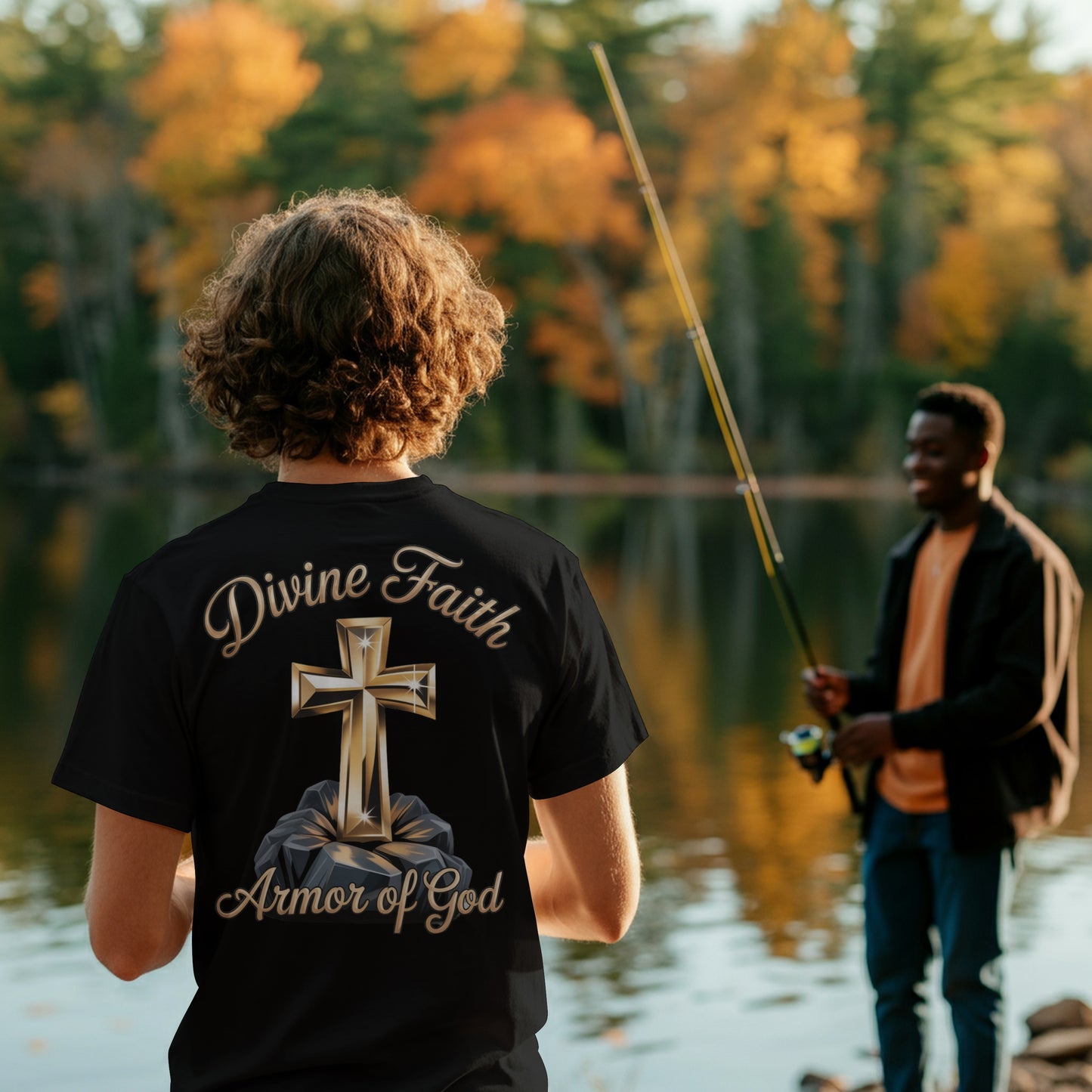 Gold Cross Tee Divine Faith Armor