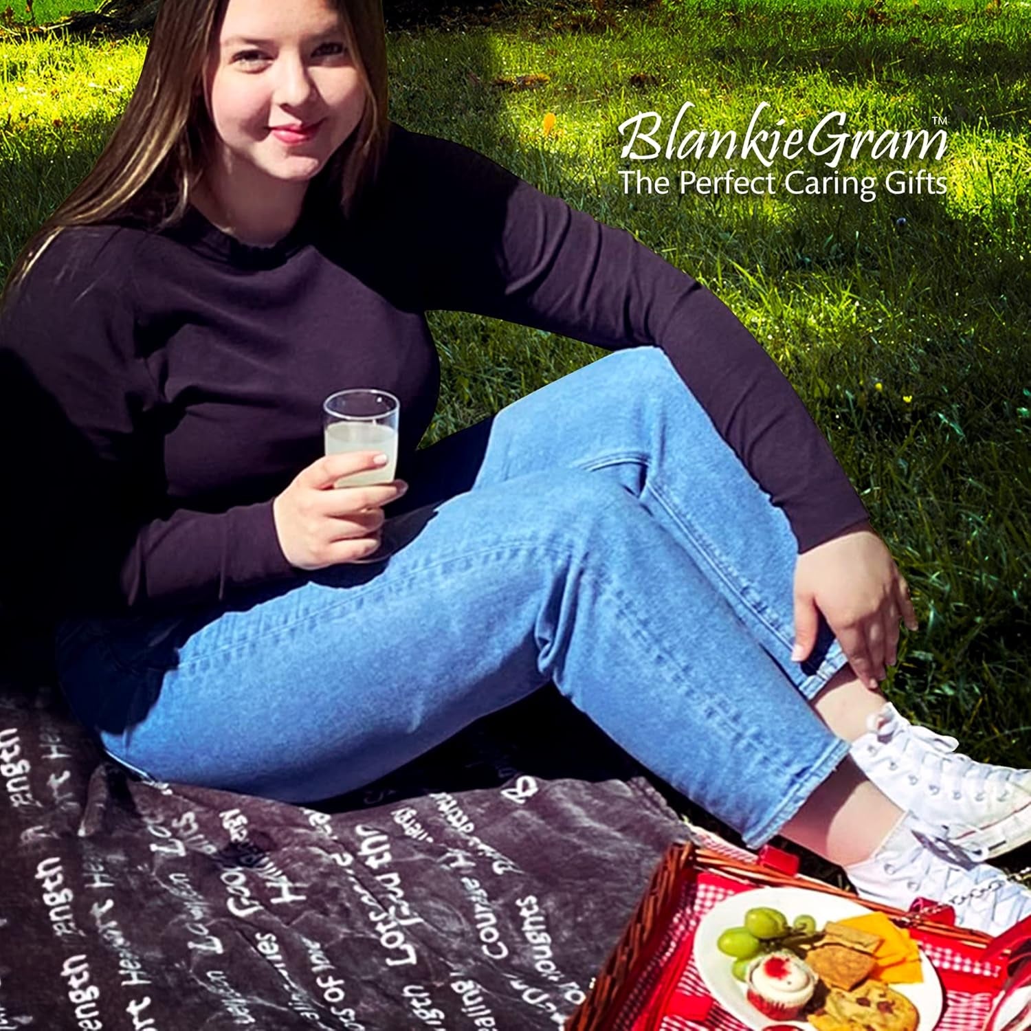 Blankiegram Healing Thoughts Throw Blanket, Comfort Gifts, Spread Positive Energy, Send Hugs with Inspirational Blanket, Perfect Get Well Gifts for Women, Men and Children - 50"X60" (Purple)