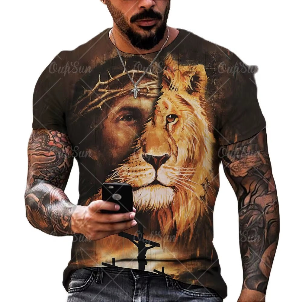 Christ Jesus T-Shirt for Mens 3D Print T Shirt Free Shipping Clothes Short Sleeve Streetwear Vintage Tops Tee Shirt Men Clothing