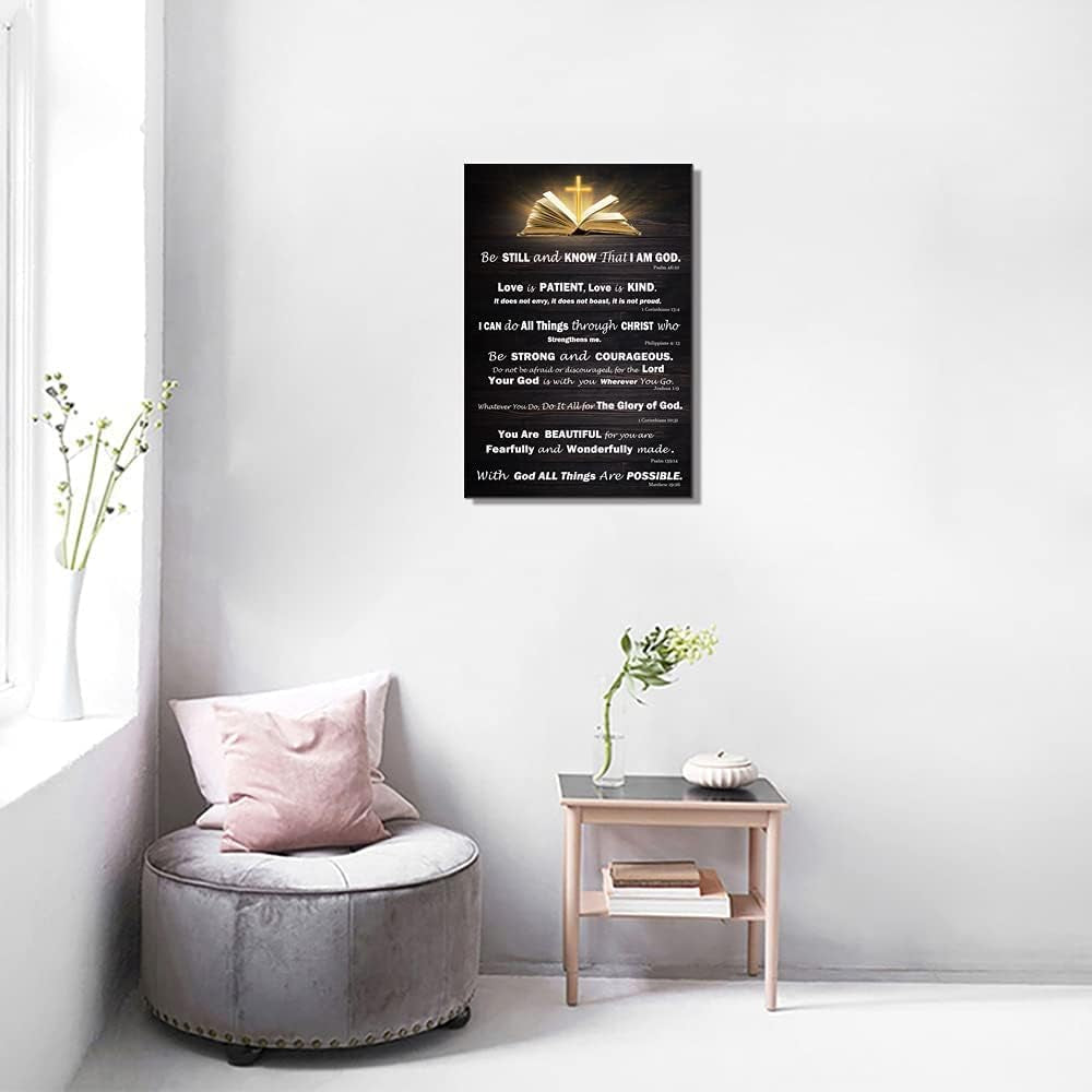 Christian Gifts for Women Motivational Wall Art for Living Room Bedroom Bathroom Kitchen Décor Inspirational Bible Verse Christian Canvas Wall Art Framed Wall Art Rustic Scripture God Says Canvas