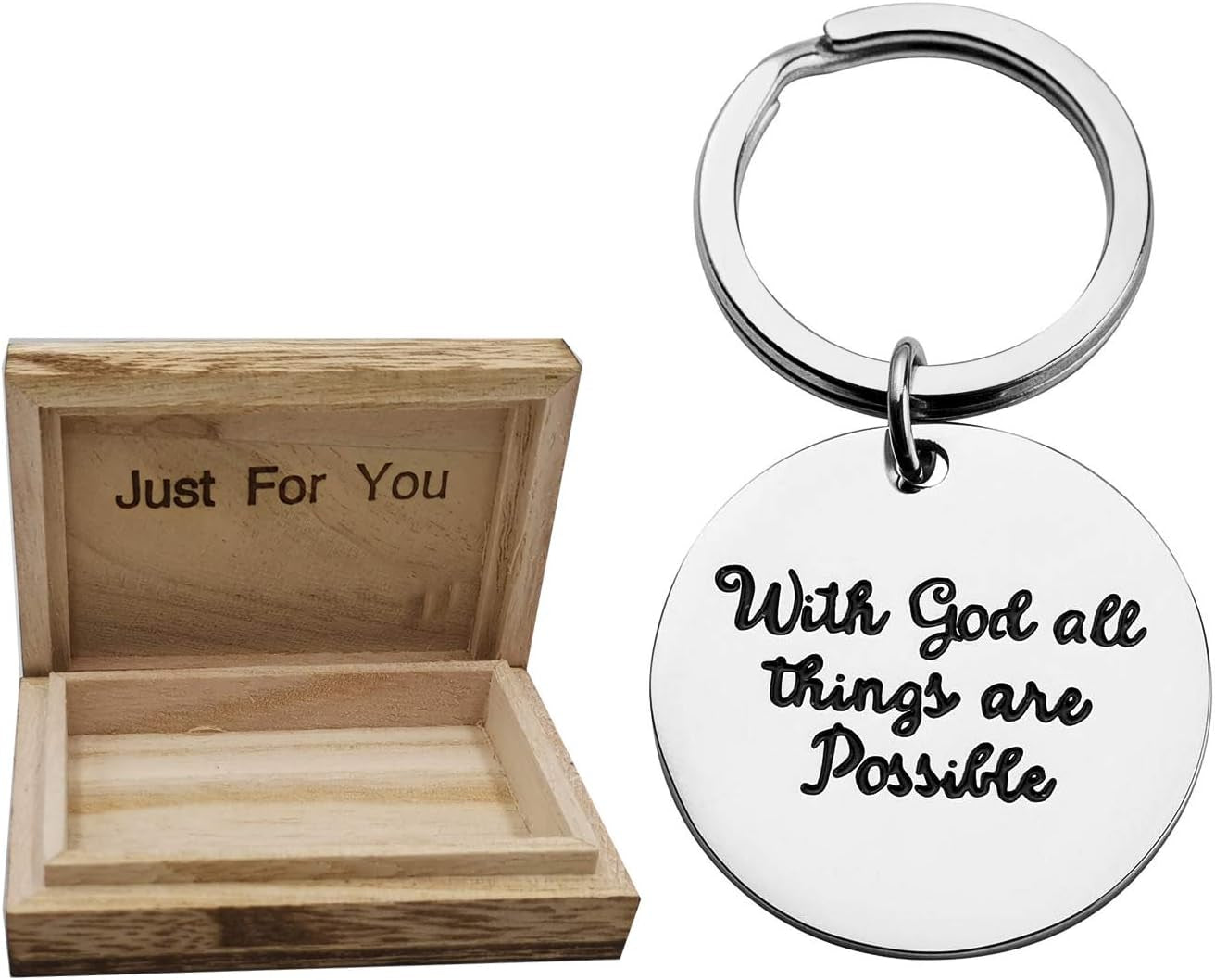 Christian Keychain with God All Things Are Possible Inspirational Christian Keychain Gifts