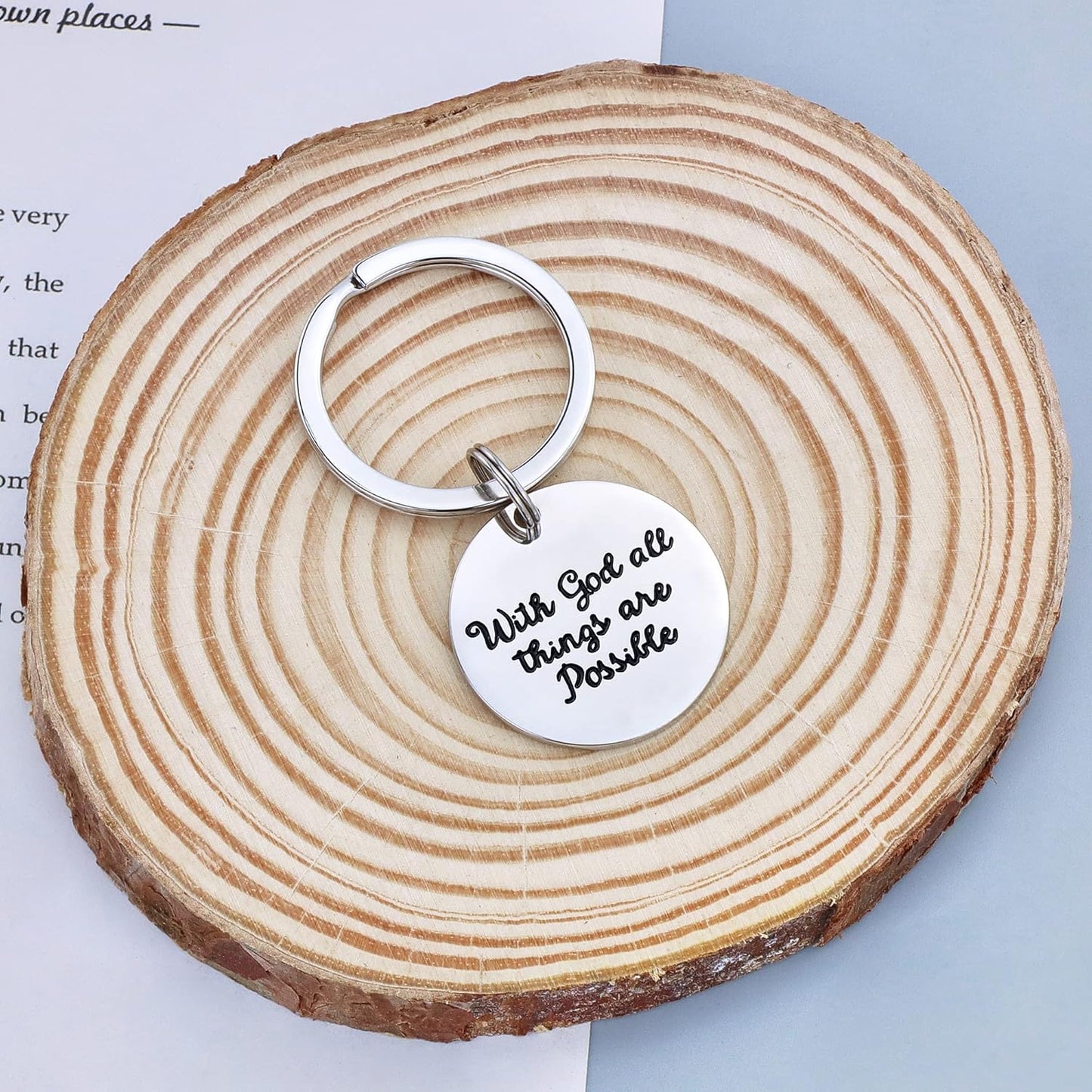 Christian Keychain with God All Things Are Possible Inspirational Christian Keychain Gifts