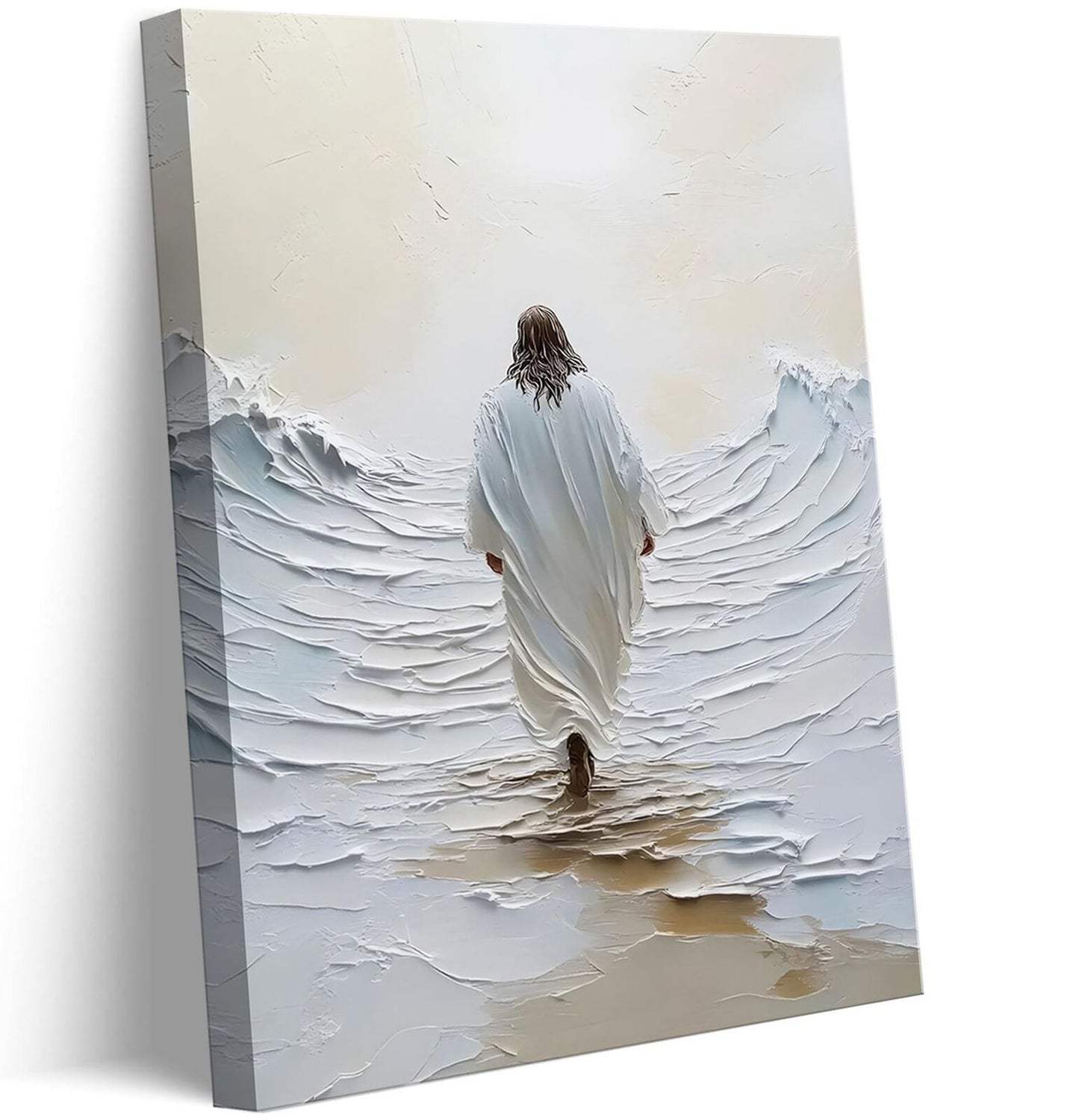 Jesus Walking on Water Canvas Wall Art Jesus Walking on Water Back Wall Decor...