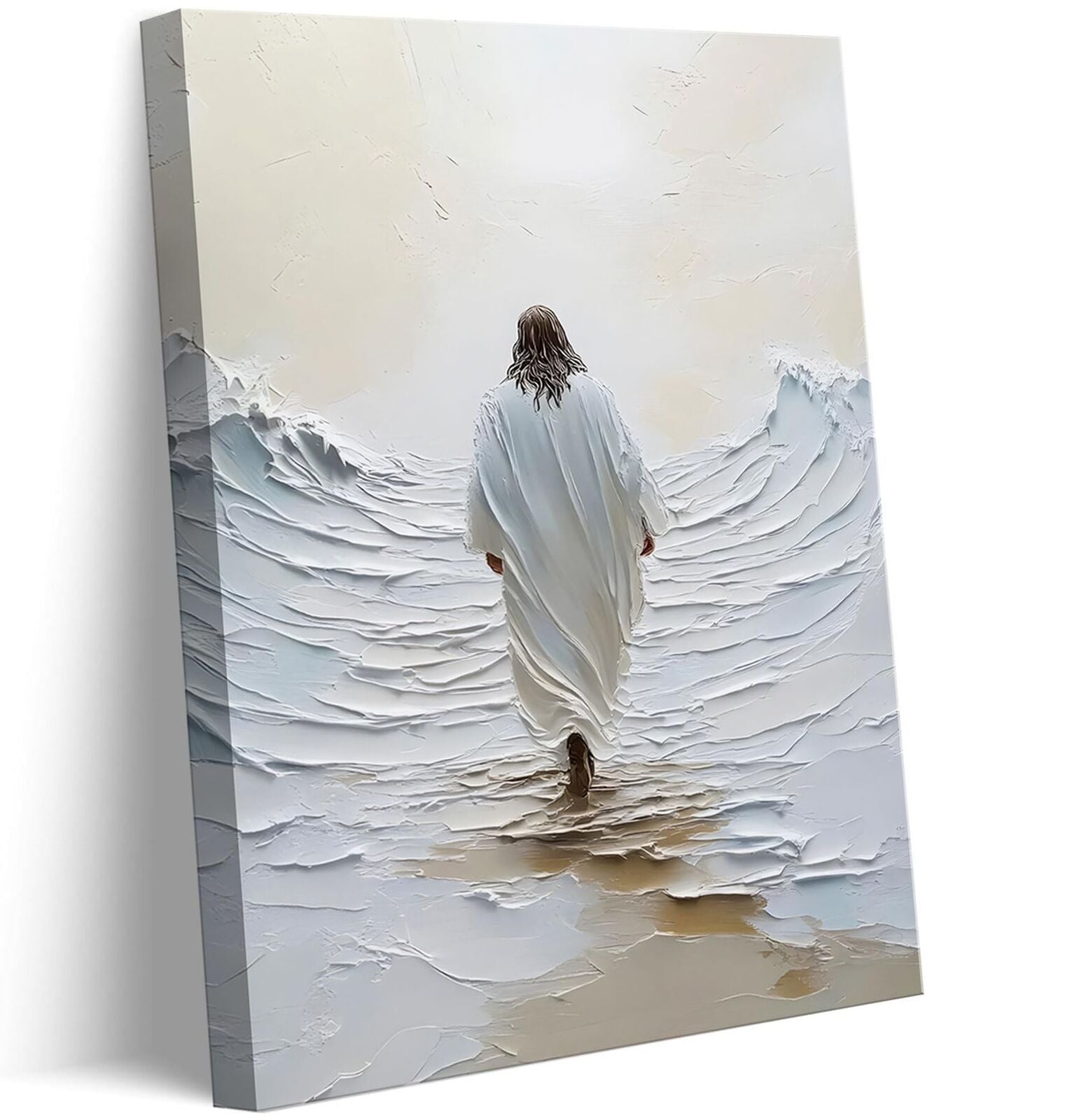 Jesus Walking on Water Canvas Wall Art Jesus Walking on Water Back Wall Decor...