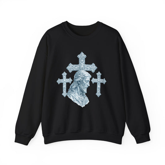 Religious Jesus & Cross Crewneck Sweatshirt — Divine Faith Armor