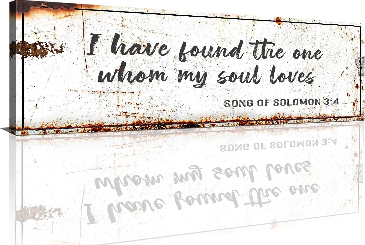 Christian Wall Art - Bible Verse Canvas and Religious Quotes Wall Decor for Altar, Bedroom, and Living Room - Song of Solomon 3:4 I Have Found the One Rustic Faith Decor, 16X48
