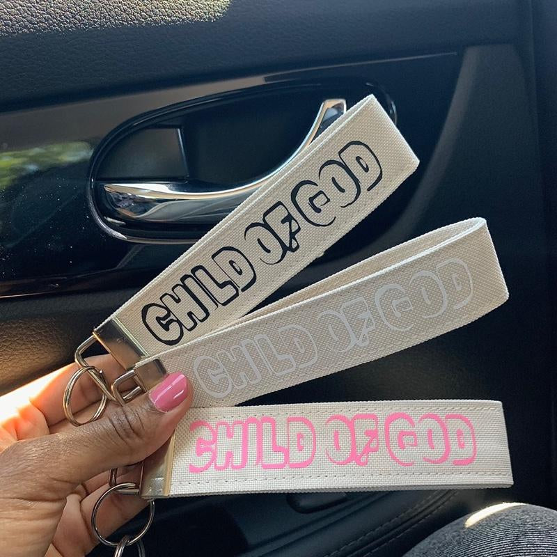 Child of God Canvas Keychain Wristlet - Christian Streetwear Style, Available in Multiple Color Options