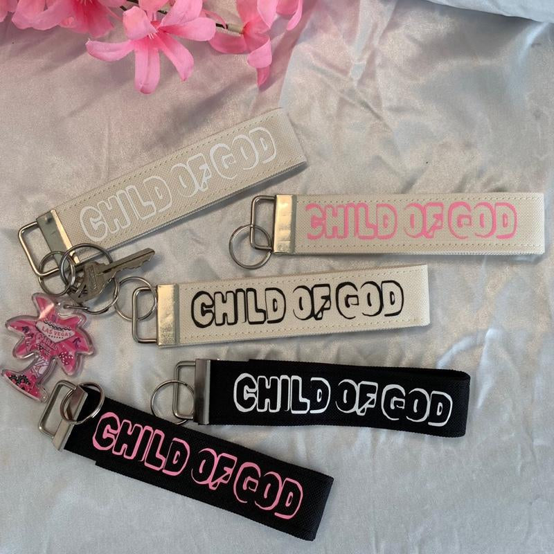 Child of God Canvas Keychain Wristlet - Christian Streetwear Style, Available in Multiple Color Options