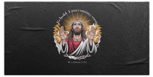 Jesus with Hands Raised - Beach Towel