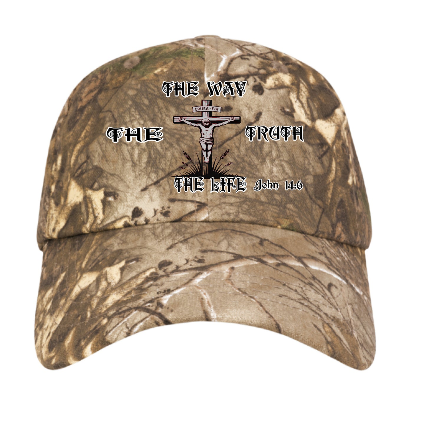 Divine Faith Armor™ “The Way, The Truth, The Life” Christian Hat – faith-based John 14:6 cap for church, outreach, gifts, and everyday wear. RT/Edge - FRONT