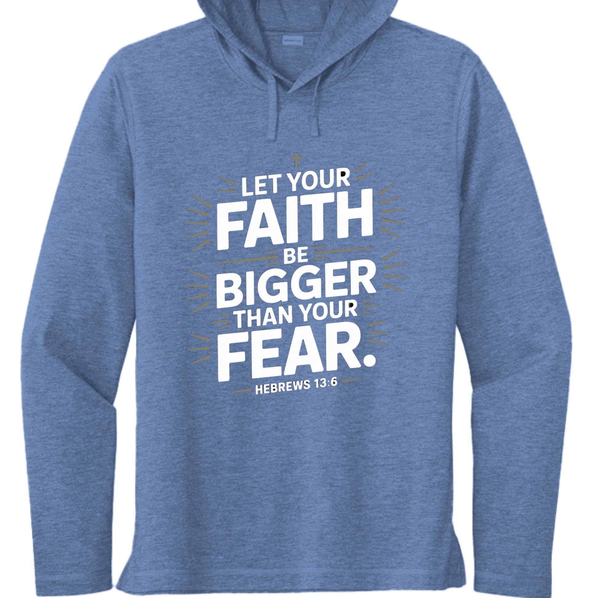 Hebrews 13:6 Faith Over Fear Christian T-shirt – inspirational Bible verse shirt by Divine Faith Armor™nTrue Royal Hth - FRONT