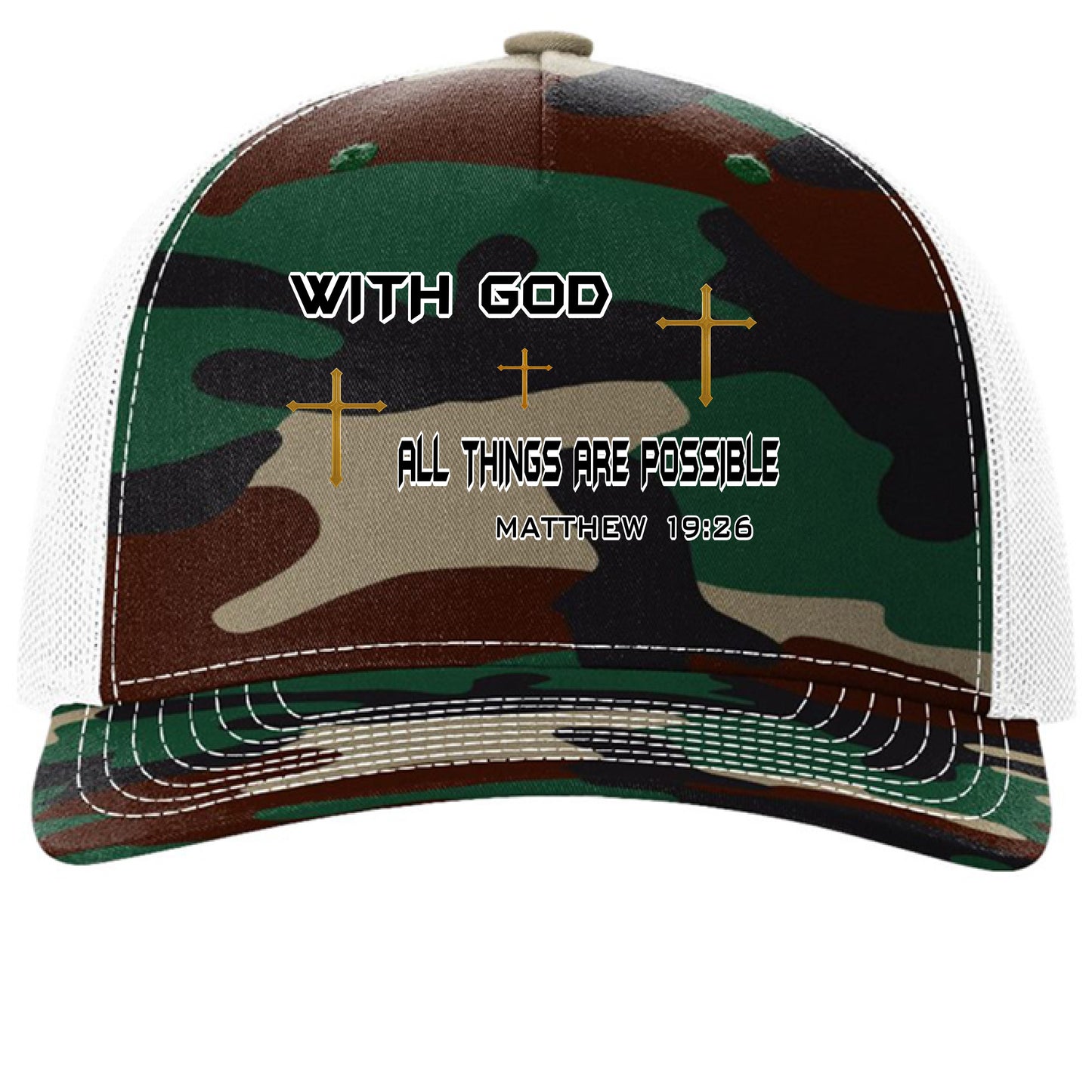 Green Camo/ White - FRONT