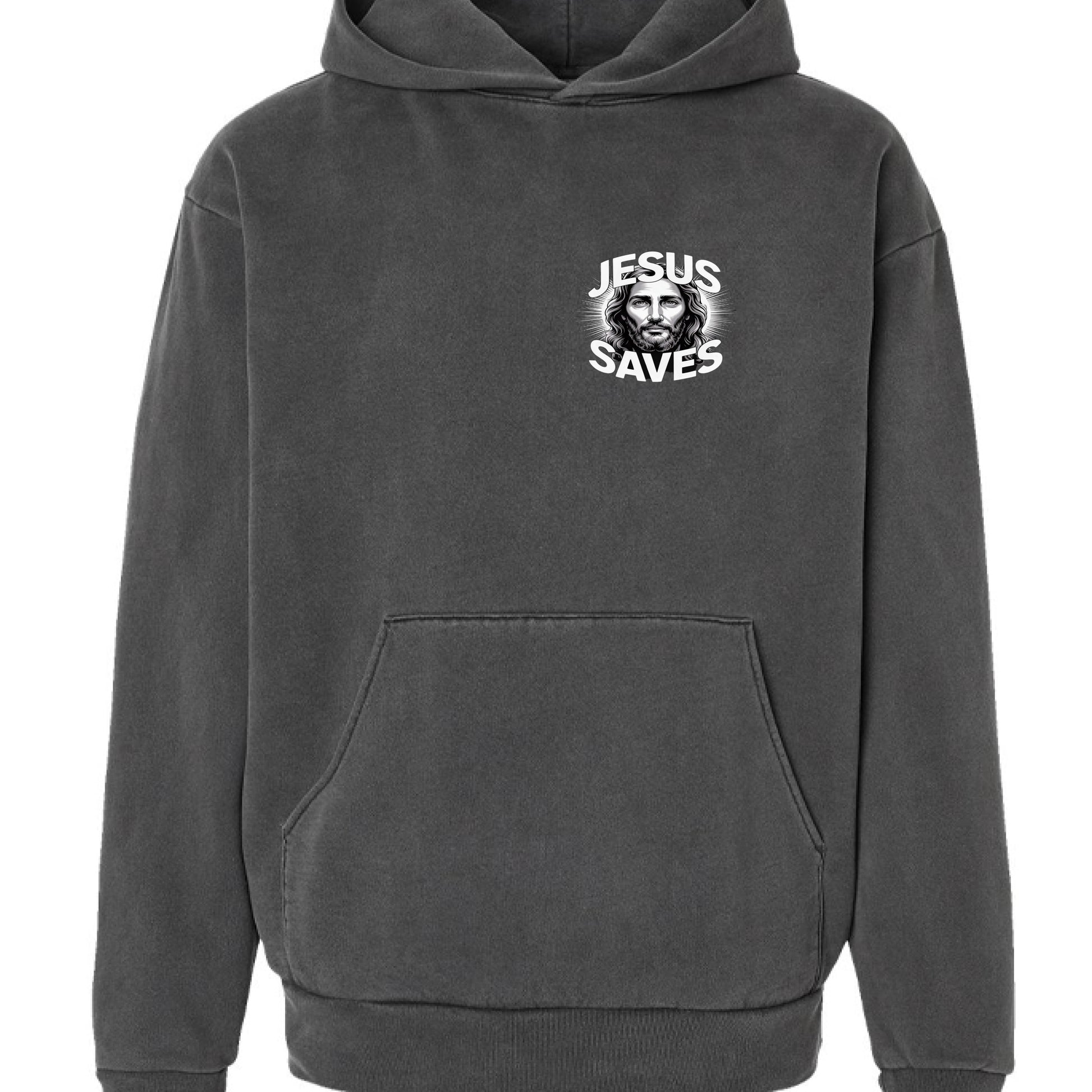 Hallelujah to the King of Kings Christian hoodie with gold ornate text, raised hands silhouette, radiant sunny clouds, glowing mirrored cross, Revelation 19:16 – Divine Faith Armor Pigment Black - FRONT